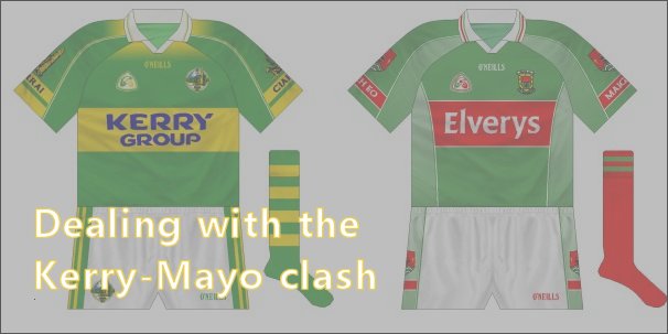 Kerry and Mayo both have predominantly green shirts, but that hasn't always resulted in change kits being worn whey they have met.