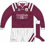 Athenry won a first county title in 1987, and while they reached the All-Ireland final they lost to Midleton. Another county  came in 1994 , but they had to wait until 96/97 win for another tilt at the All-Ireland, won against Clare's Wolfe Tones. The strip was a stock Connolly design.